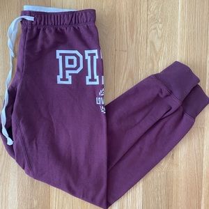 PINK Burgundy Joggers
